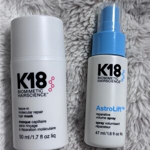 K18 Leave-In Molecular Repair Hair Mask & K18 AstroLift Reparative Volume Spray
